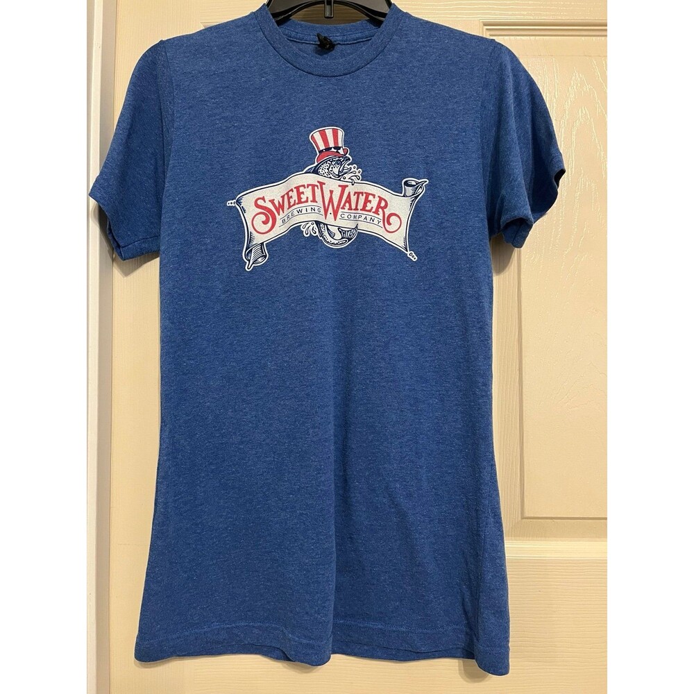 SweetWater Brewing Co 420 Top Gun Fighter Jet T Shirt Blue Size Small Rare